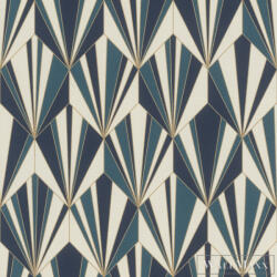 Rasch Rhapsody 691405 kék art deco mintás Egzotikus tapéta (691405)