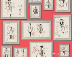 AS Creation Karl Lagerfeld 37846-2 Piros Grafikai Tapéta (37846-2)