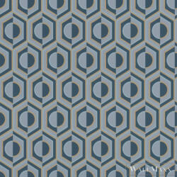 Rasch Sofia 710151 kék, szürke Tér-hatású 3D-mintás Retro vlies tapéta (710151)
