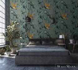 Marburg Smart Art Aspiration 46710 zöld madár mintás panel (46710)