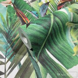 Marburg Spirit of Jungle 47416 zöld-vörös levél mintás Grafikus tapéta (47416)