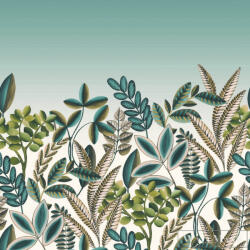 Rasch Florentine III 2024 485769 kék Grafikus levél mintás panel (485769)