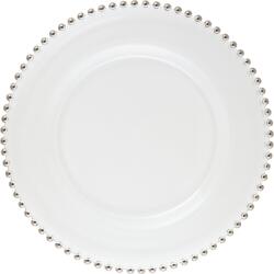 LE COQ PORCELAINE LE COQ Helios Lapos tányér, ø: 155 mm, platina, gyöngyszegélyes