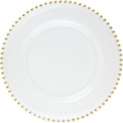 LE COQ PORCELAINE LE COQ Helios Lapos tányér, ø: 215 mm, arany, gyöngyszegélyes