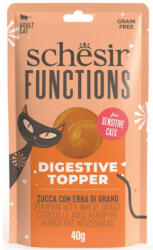 Schesir Hrana umeda pentru pisici Schesir Function Topper, Digestion, cu Dovleac/Iarb de gru, Pachet 10 X 40 gr