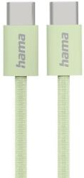Hama Кабел за зареждане "Fabric", USB-C - USB-C, 1 m, Nylon, зелен (HAMA-201726) - megamag