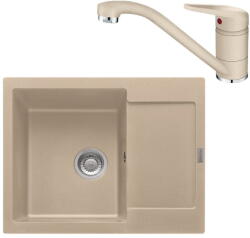 Franke Maris MRG 611-62 Set chiuveta bucatarie granit 62x50 cm cu baterie monocomanda Novara Plus, bej (avena) (114.0491.665)