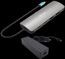 i-tec USB-C Metal Nano 2x HDMI dokkolóállomás, PD 100W töltő 100W (csomag) (C31NANOHDM2D100)
