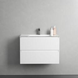 Sanotechnik CUBE 70 függesztett bútorszett, üvegmosdóval, fehér (08333)