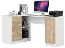AKORD CLP B20 Sarok Íróasztal Laminált Fehér Sonoma Baloldali
