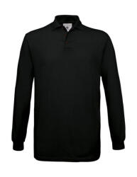 B and C Férfi hosszú ujjú galléros póló B and C Safran LSL Polo 3XL, Fekete