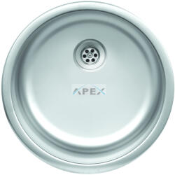 Evido RONDO rozsdamentes mosogató, kerek, egymedence, natúr, 44, 6 cm átmérő, 1, 5" lefolyógarnitúra (442002) - webmuszaki