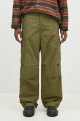 Maharishi pantaloni de bumbac Original Cargo Snopants Loose culoarea verde, cu fason cargo, 5300. OLIVE 9BYH-SPM11T_91X (5300.OLIVE)