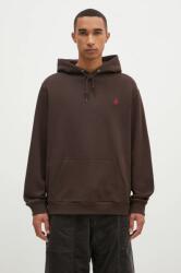 Gramicci hanorac de bumbac One Point Hooded Sweatshirt barbati, culoarea maro, cu glugă, neted PPYX-BLM1NU_89A (G303.FT)