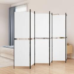 vidaXL Параван за стая, 6 панела, бял, 300x180 см, текстил (350222)