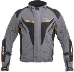 W-Tec Férfi motoros kabát W-TEC Brandon fekete-szürke-narancssárga 3XL (21023-3XL-2)