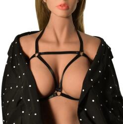 Guilty Toys Top Harness Mimi Elastic si Reglabil, Aspect Lucios, Negru, XS-L, Guilty Toys