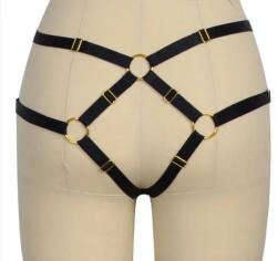 Guilty Toys Bikini Harness Khloe Elastic si Reglabil, Aspect Lucios, Negru, XS-L, Guilty Toys