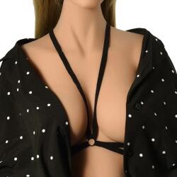 Guilty Toys Top Harness Tania Elastic si Reglabil, Sistem inchidere Tip Carlig, Aspect Mat, Negru, XS-L, Guilty Toys