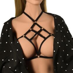 Guilty Toys Top Harness Carla Elastic si Reglabil, Aspect Mat, Negru, XS-L, Guilty Toys