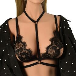 Guilty Toys Sutien Harness Julia, Elastic si Ajustabil, Aspect Mat, Negru, XS-L, Guilty Toys
