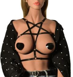 Guilty Toys Top Harness Daiana Elastic si Reglabil, Aspect Lucios, Negru, XS-L, Guilty Toys