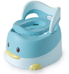 Flippy Olita pentru Copii, Flippy, +6 luni, Detasabila, cu Capac, Antiderapanta, din Plastic, Colac Moale, Model Ratusca, 38x32x30 cm, Albastru (teo-133478) Olita