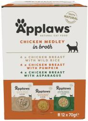 Applaws Chicken Selection macskáknak, csirke válogatott húslevesben 36 x 70 g