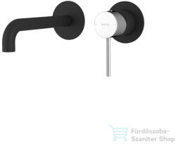 SAPHO ULTRAMIX falba süllyesztett csaptelep, 20 cm-es kifolyócsővel, matt fekete/króm (UT018BC) (UT018BC)