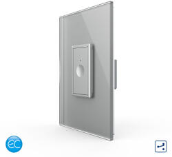 LIVOLO Intrerupator Simplu Cap Scara / Cruce cu Touch Livolo cu Rama Din Sticla 1M, Zigbee EC - Serie Noua - culoare gri