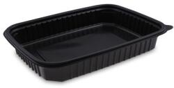 WIMEX Menü mikrohullámú tál (PP) osztatlan fekete `L` 250 x 185 mm 1200ml [50 db]