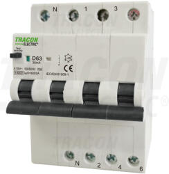 TRACON EVOK4B6303 Kombinált védőkapcsoló, 4P, 4modul, B karakterisztika (EVOK4B6303)