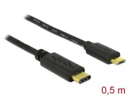 Delock USB 2.0 (C) - USB 2.0 micro B (M/M) kábel 0, 5m Delock [83333]
