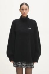 ROTATE gyapjú pulóver Turtleneck női, fekete, garbónyakú, 113128100 - fekete 36
