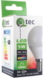 Qtek LED izzó kisgömb 5W-P45-E14-4200K - SEMLEGES fehér