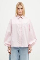 Fiorucci pamut ing Elasticated Balloon Sleeve női, galléros, rózsaszín, relaxed, W01FPTLO170CO01PN03 - rózsaszín 34