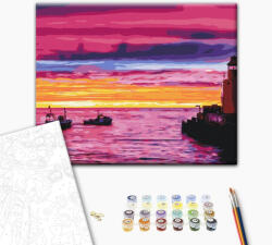Alkotásutca Színes naplemente - Számfestő készlet kereten 40x50