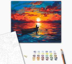 Alkotásutca Naplemente a tengeren - Számfestő készlet kereten 40x50