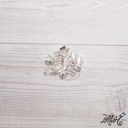 Szalagvég ezüst, 8x8mm (50 db)