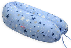 Scamp Perna de gravide si alaptare cu husa detasabila din bumbac, 150 cm, Blue White Little Big (PG257)
