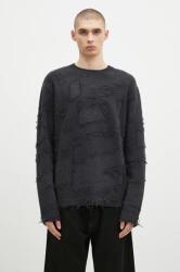 A-cold-wall* gyapjú pulóver Frontage Knit Crewneck férfi, fekete, ACWMK169 - fekete M