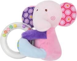 Lorelli Toys Jucarie de plus, 11 cm, cu inel si bilute zornaitoare, 0 luni+, elefant (10191370005)