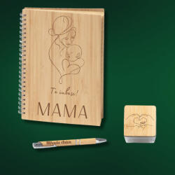 3gifts Set Caiet , pix si lumanare personalizata -Te iubesc, Mama