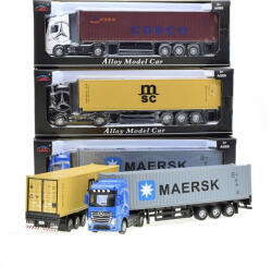 HONGW Tir Mercedes Actros Blue + container Silver cu leduri si sunete scala 1/361/43 (27499)