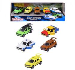 Majorette Set 5 masinute metalice Majorette Dacia 1300 si Dacia Duster cu suspensii si parti mobile1/43 (32592)