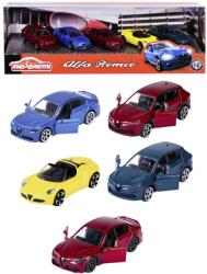 Majorette Machete auto Set Alfa Romeo cu 5 modele celebre Giulia, 4C Spider, Tonale scala 1/64 Majorette1/43 (31925)