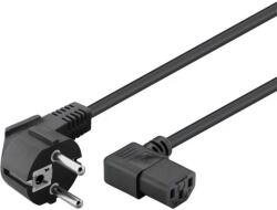 Goobay Cablu de alimentare cu IEC 90 grade pe ambele capete 5m negru 3x1mm2 pentru PC /monitor /proiector /dispozitive cu conector C14 (93119) - habo