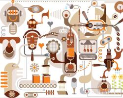 AS Creation DesignWalls 2 DD123587 barna robot mintás ifjúsági digitális panel (DD123587)
