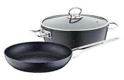 OMS Collection Set tigaie si cratita 3 piese OMS, aluminiu granit, negru (OMS-3257)