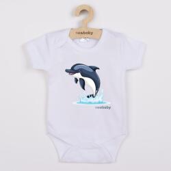 NEW BABY Body pentru copii cu imprimeu New Baby Dolphin - mânecă scurtă, mărime 56 (0-3luni)